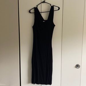 Black Midi Form Fitting Dress